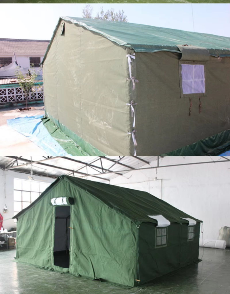 Custom Size Outdoor Construction Site Disaster Relief Tent Canvas 3*4m Natural Disaster Relief Tentpicture4