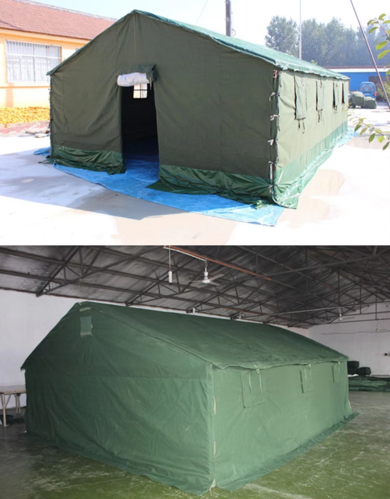 Custom Size Outdoor Construction Site Disaster Relief Tent Canvas 3*4m Natural Disaster Relief Tentpicture3