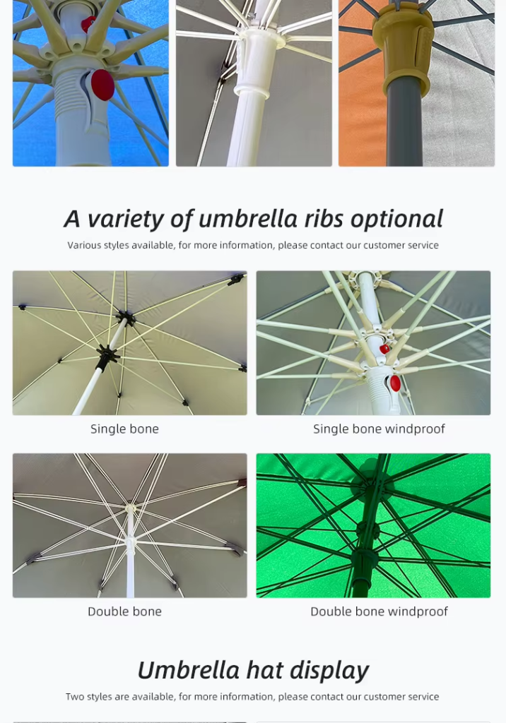 Double-layer Outdoor Sunscreen Parasols Waterproof Sun Umbrella Large Canvas Beach Umbrellapicture7