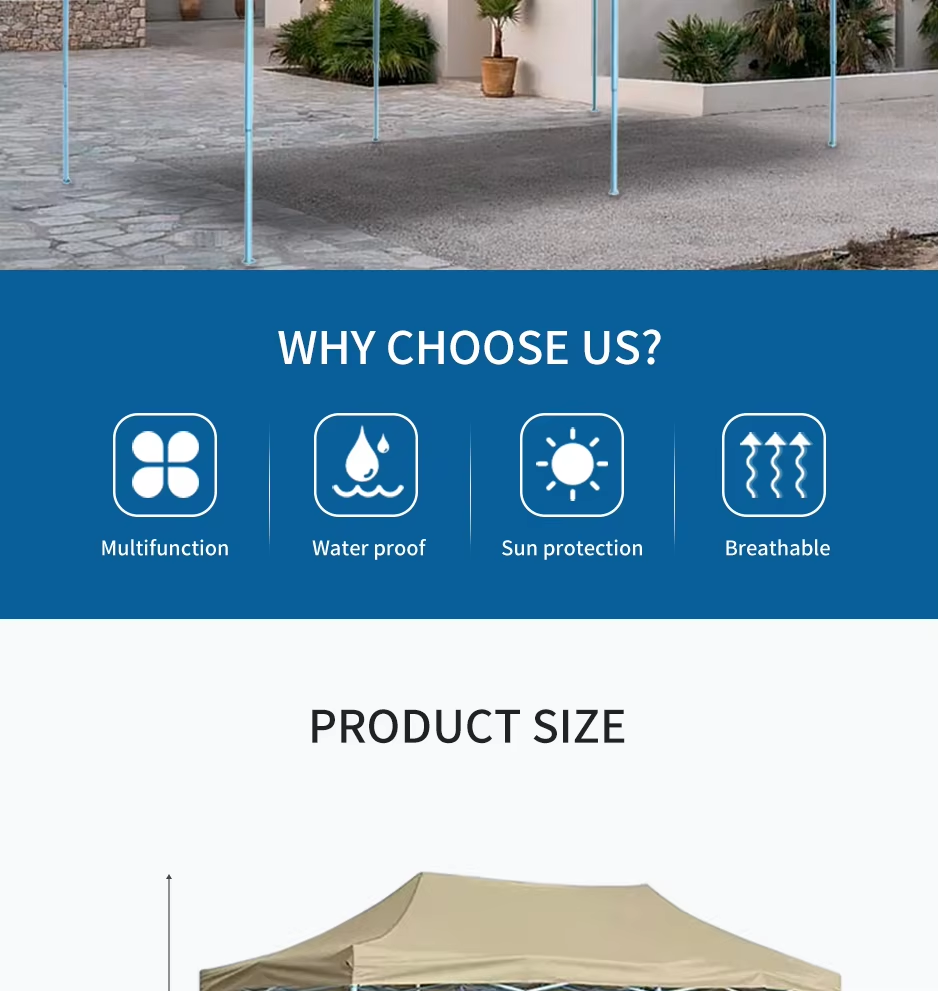 Custom Heavy Duty Waterproof Portable 10x15ft Pop Up Canopy Tentpicture1