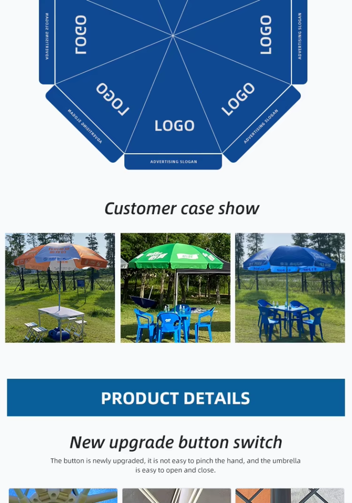 Double-layer Outdoor Sunscreen Parasols Waterproof Sun Umbrella Large Canvas Beach Umbrellapicture6