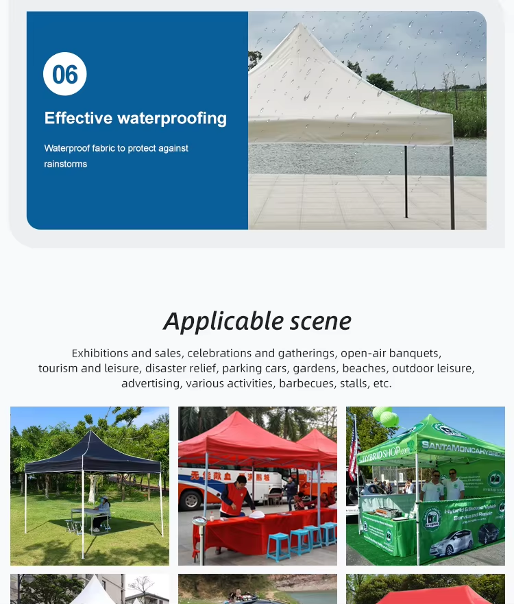 Portable Waterproof Retractable Hexagon 3x3m Canopy Gazebo For Events Pop Up Trade Show Tentpicture8