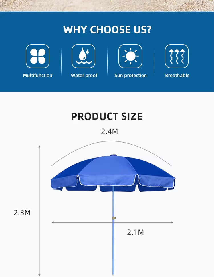 Hot Selling Custom Full Printing Outdoor Sun Beach Umbrella 1.8m Adjustable Angle Advertising Umbrellapicture1