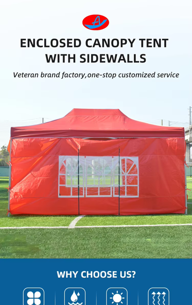 Wholesale Price Outdoor 3×6 Folding Stretch Tent Canvas Waterproof Awnings Tent with Roman Windowpicture