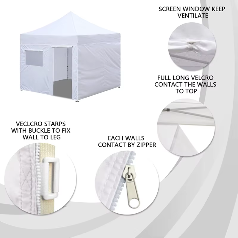 Enclosure Sidewall Kit with Roller Up Mesh Window and Door Zippered Walls Tent 10 x 15 ft 4 Walls Canopy Tentpicture4