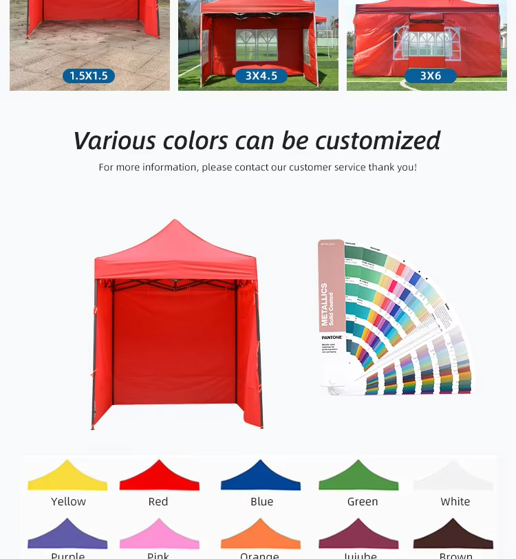 Custom Outdoor 1.5×1.5m Aluminum Gazebo Canopy Pop Up Tent Foldable Tent With Transparent Curtainpicture3