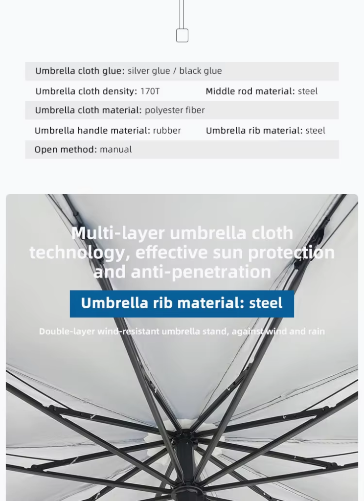 High Quality Lightweight Travel Umbrella Uv Protection Beach Sun Automatic Umbrella For Promotionpicture2