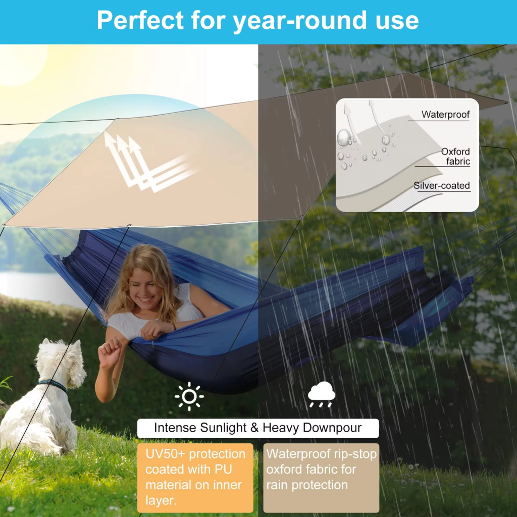 3*4m Camping Tarp Fly Waterproof and Ultralight Survival Tent Tarp for Outdoorspicture3