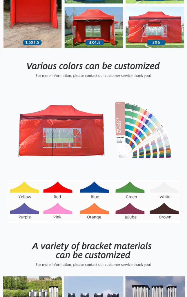 Wholesale Price Outdoor 3×6 Folding Stretch Tent Canvas Waterproof Awnings Tent with Roman Windowpicture2
