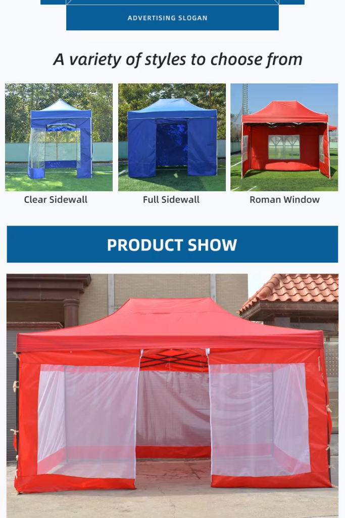 High Quality Outdoor Custom Heavy Duty Canopy Folding 10×20 Gazebo Canopy Trade Show Tent Events With Transparent Roman Windowspicture4