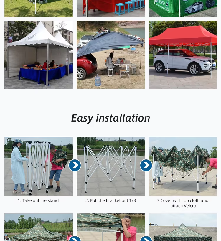 Custom folding instant easy ez up event 10x10ft 3X3 pop up steel awning gazebo canopy trade show tentpicture8