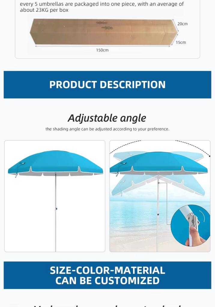 Double-layer Outdoor Sunscreen Parasols Waterproof Sun Umbrella Large Canvas Beach Umbrellapicture2