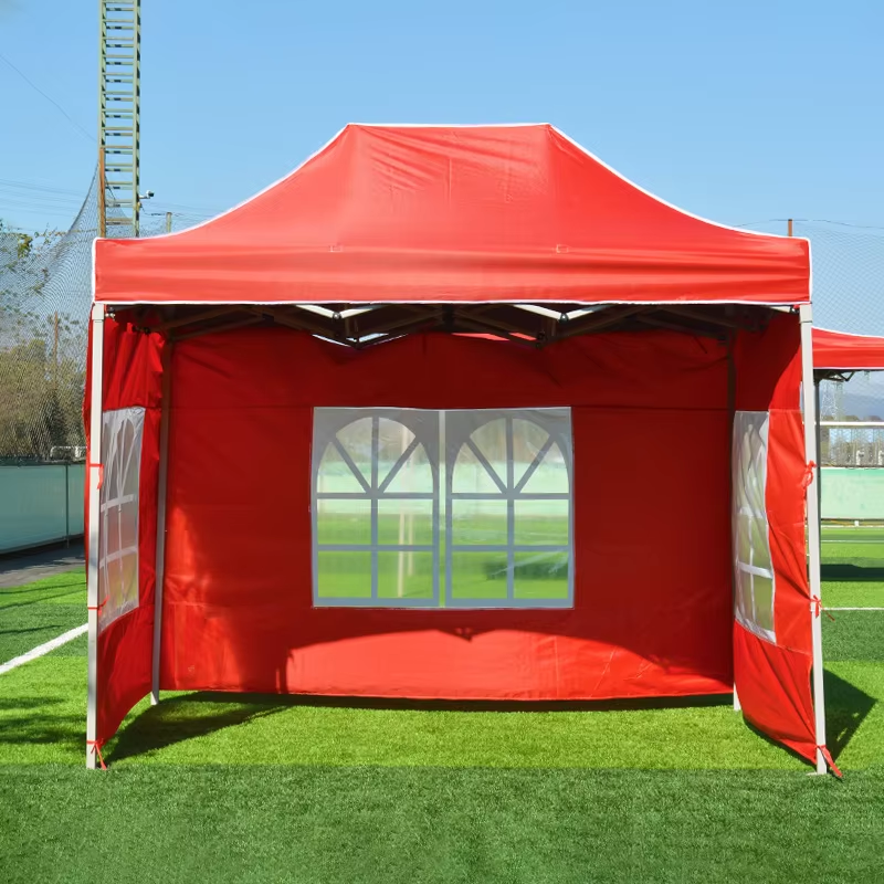 Commercial Heavy Duty Ez Pop Up Canopy Tent With Sidewalls and Awning
