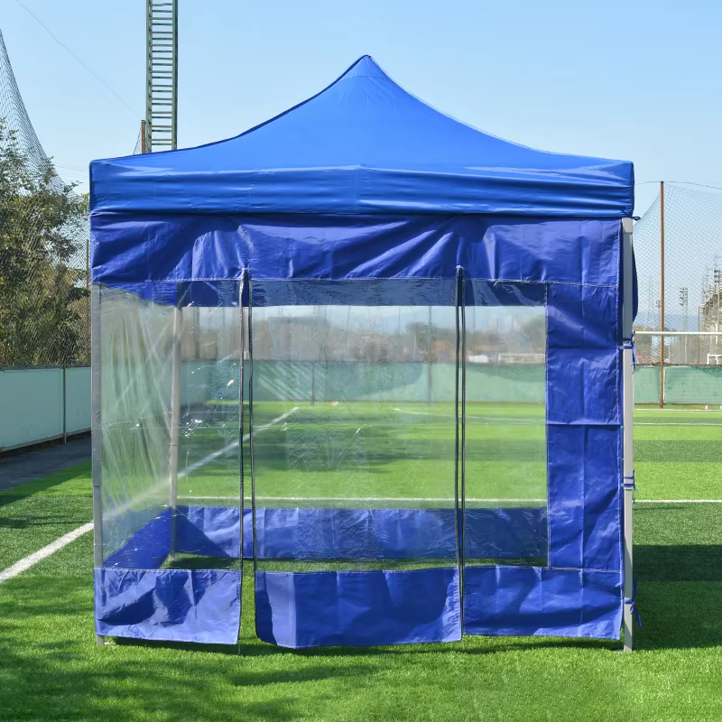 Custom Outdoor 1.5×1.5m Aluminum Gazebo Canopy Pop Up Tent Foldable Tent With Transparent Curtain