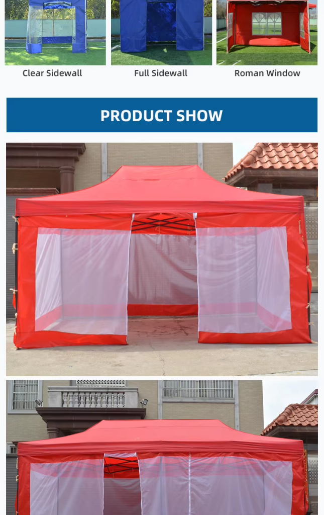 Wholesale Price Outdoor 3×6 Folding Stretch Tent Canvas Waterproof Awnings Tent with Roman Windowpicture4