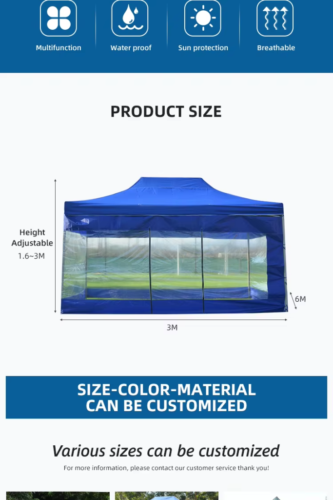 High Quality Outdoor Custom Heavy Duty Canopy Folding 10×20 Gazebo Canopy Trade Show Tent Events With Transparent Roman Windowspicture1