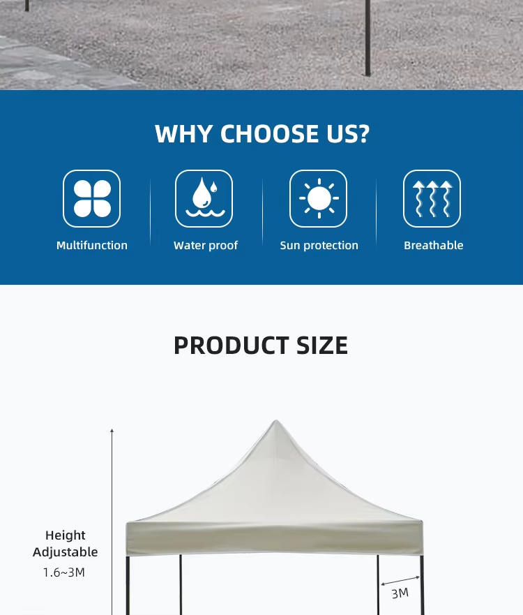 Portable Waterproof Retractable Hexagon 3x3m Canopy Gazebo For Events Pop Up Trade Show Tentpicture1