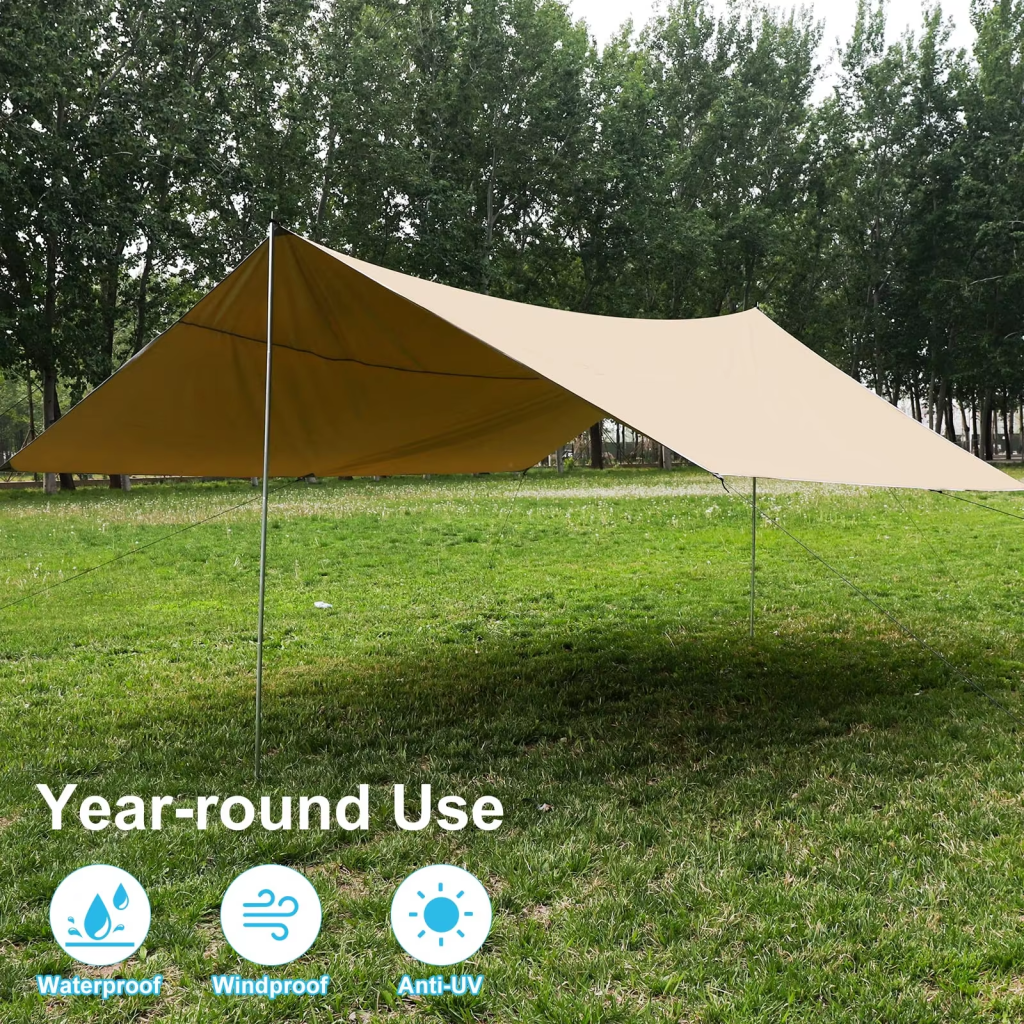 3*4m Camping Tarp Fly Waterproof and Ultralight Survival Tent Tarp for Outdoorspicture6