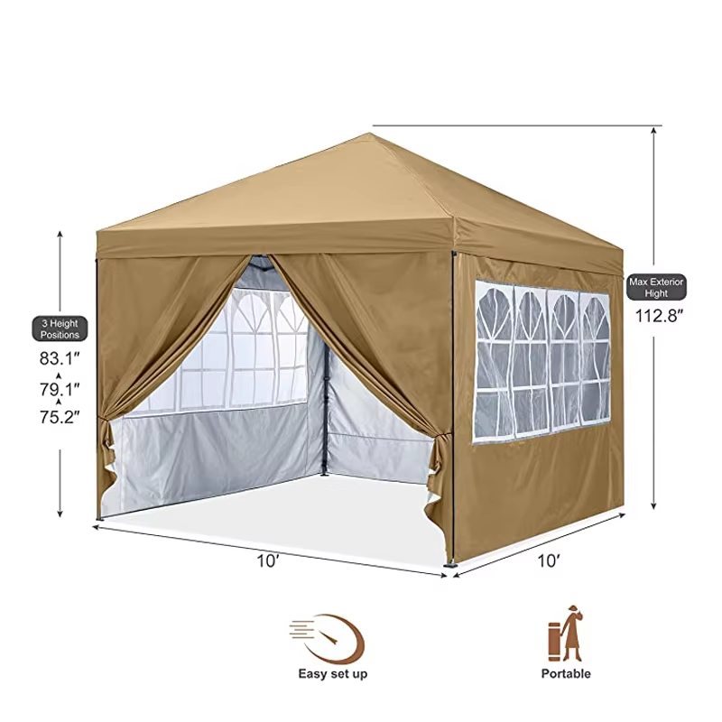 New 10×10 ez up canopy tent sidewalls show tent 3×3 10ftx10ft pop up canopy with roman windowpicture1