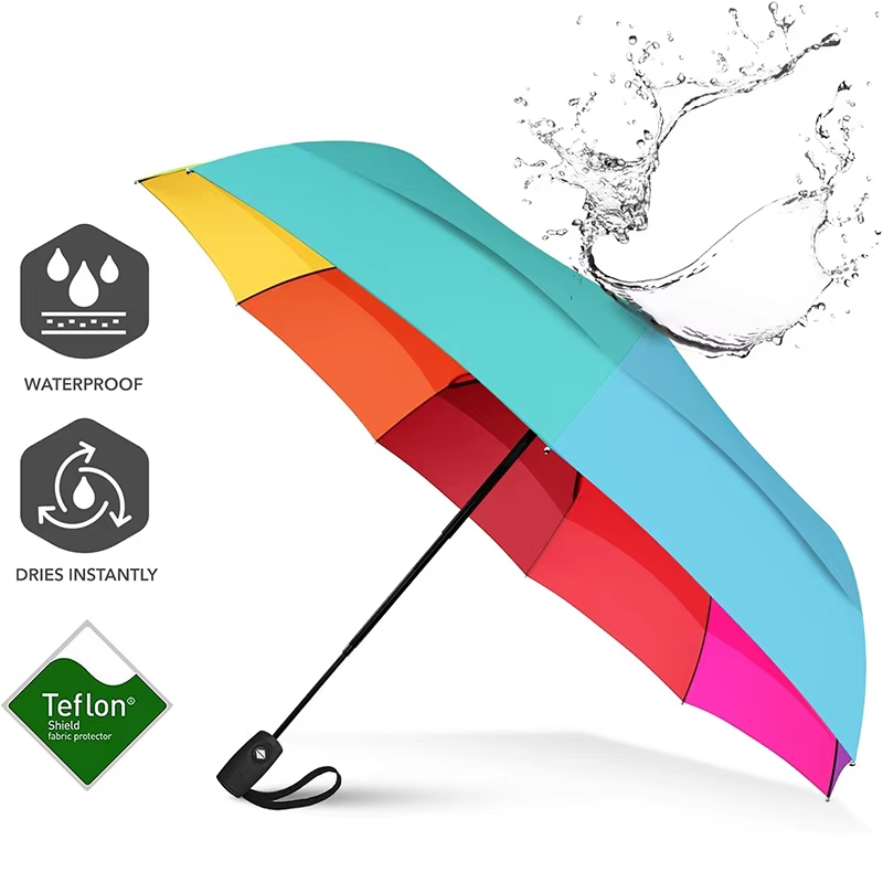 Wholesale Custom Logo Print Promotional Cheap Big Automatic Sun Rain Parasols Golf Umbrellaspicture