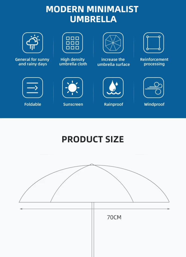 High Quality Lightweight Travel Umbrella Uv Protection Beach Sun Automatic Umbrella For Promotionpicture1