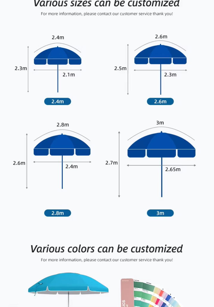 Double-layer Outdoor Sunscreen Parasols Waterproof Sun Umbrella Large Canvas Beach Umbrellapicture3