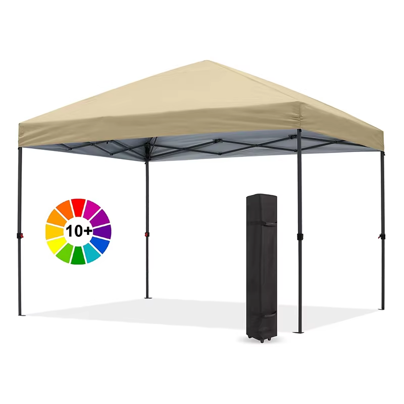 Lightweight Backpack Canopy Sun Protection Pop-Up Shelter Easy Pop up Canopy Tent 10×10 Beige