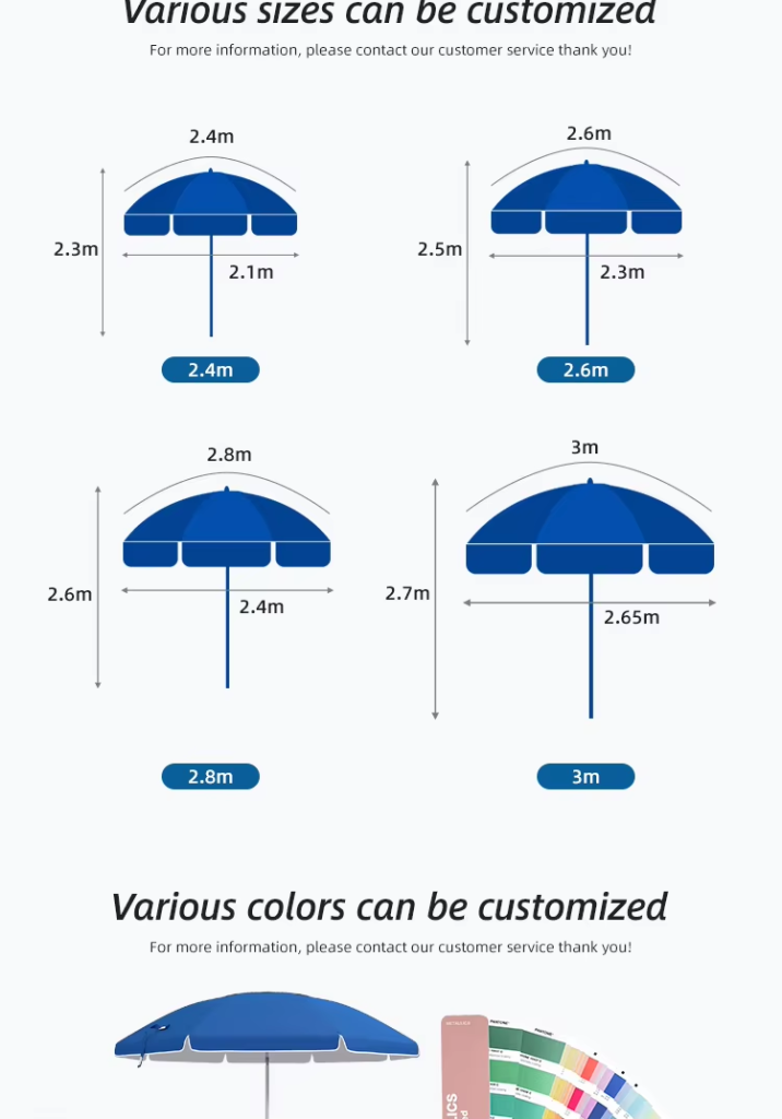 Double-layer Outdoor Sunscreen Parasols Waterproof Sun Umbrella Large Canvas Beach Umbrellapicture2