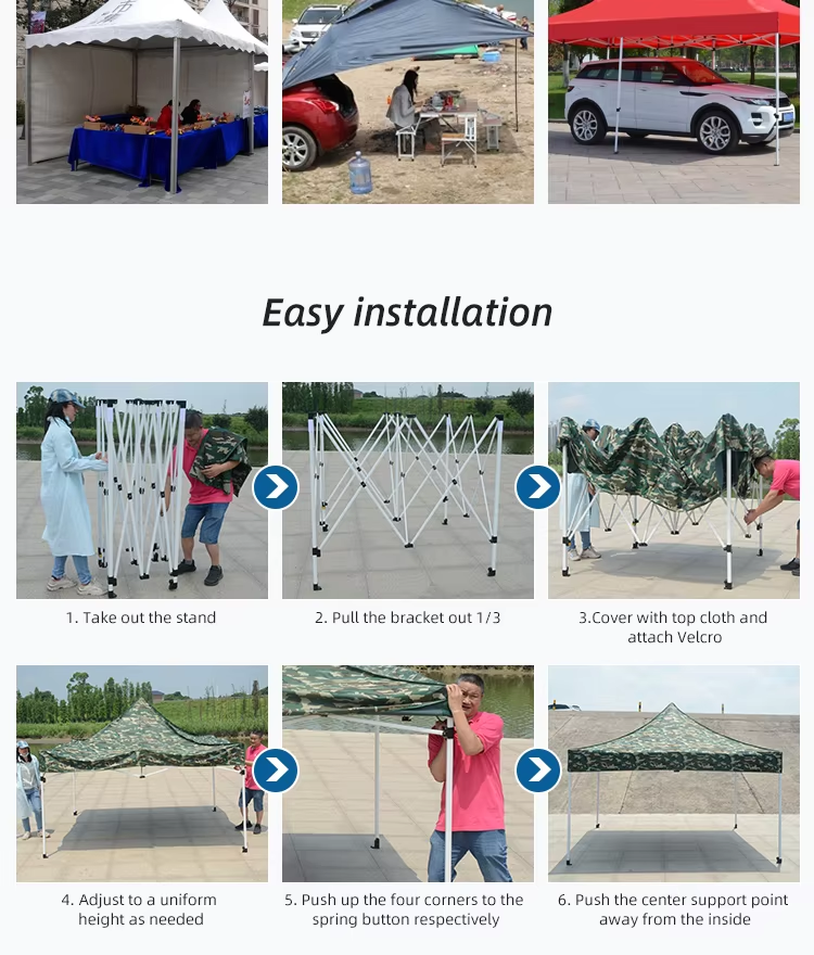 Portable Waterproof Retractable Hexagon 3x3m Canopy Gazebo For Events Pop Up Trade Show Tentpicture9