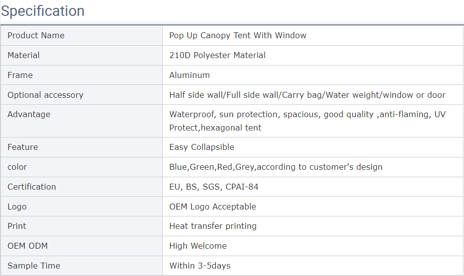10ftx10ft heavy duty pop up trade show canopy tent custom 10×10 roman 4 walls outdoor tent for eventspicture4